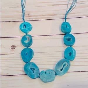 Druzy Agate Slabs On Silk Threads